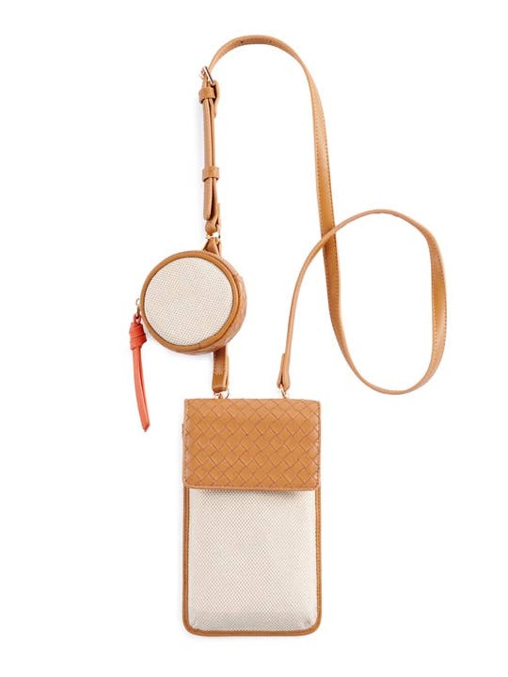 Frankie Phone Holder Crossbody Bag Natural Canvas